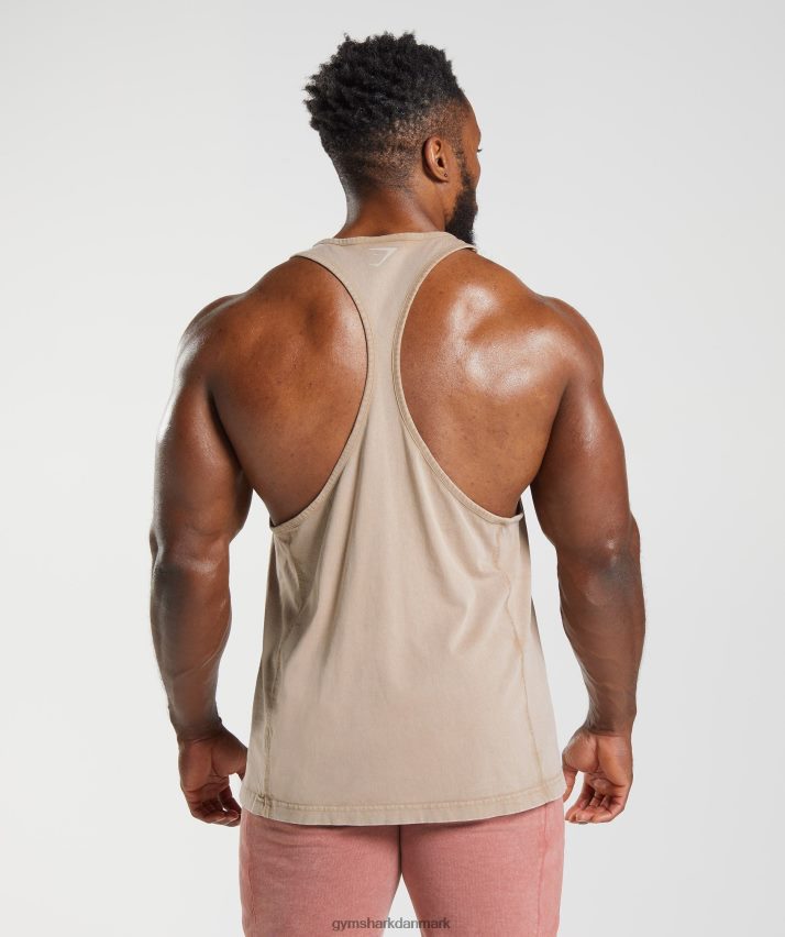 Mænd Gymshark kraftvasket stringer N4ZDDN1009 cement brun