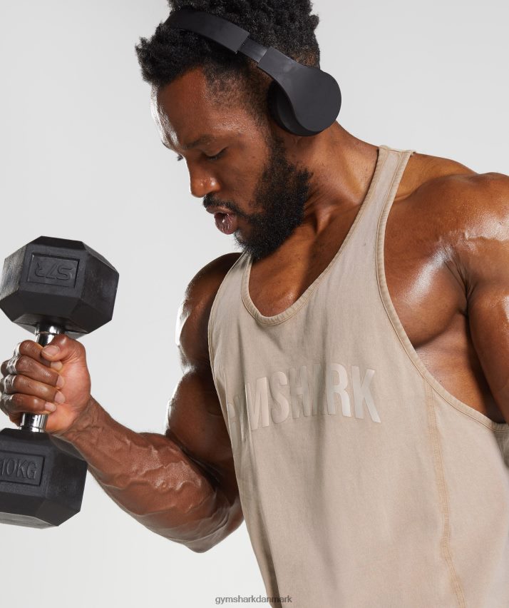 Mænd Gymshark kraftvasket stringer N4ZDDN1009 cement brun