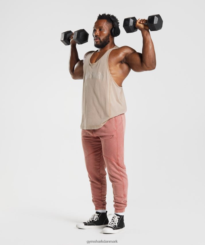 Mænd Gymshark kraftvasket stringer N4ZDDN1009 cement brun