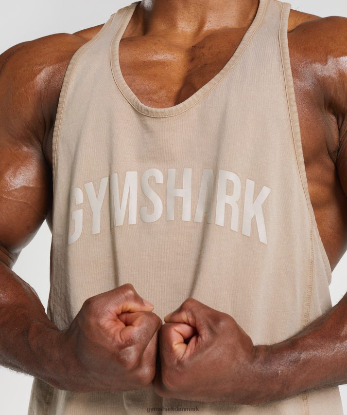 Mænd Gymshark kraftvasket stringer N4ZDDN1009 cement brun