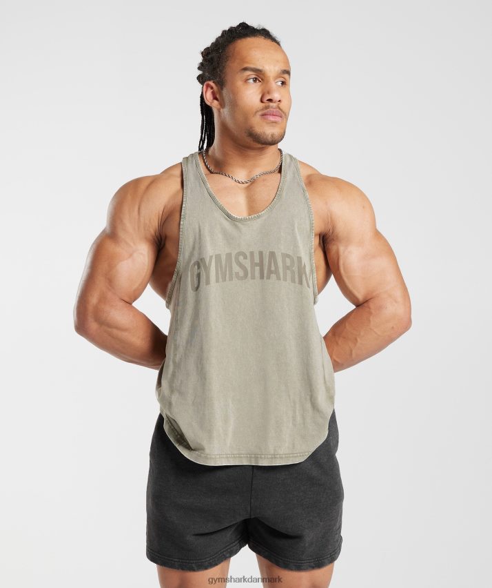 Mænd Gymshark kraftvasket stringer N4ZDDN976 ecru brun