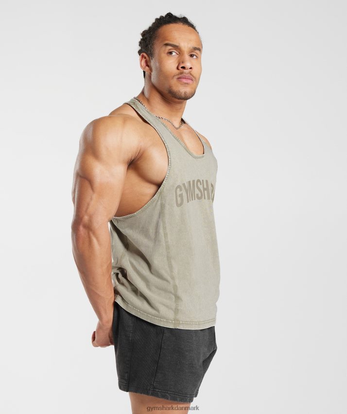 Mænd Gymshark kraftvasket stringer N4ZDDN976 ecru brun