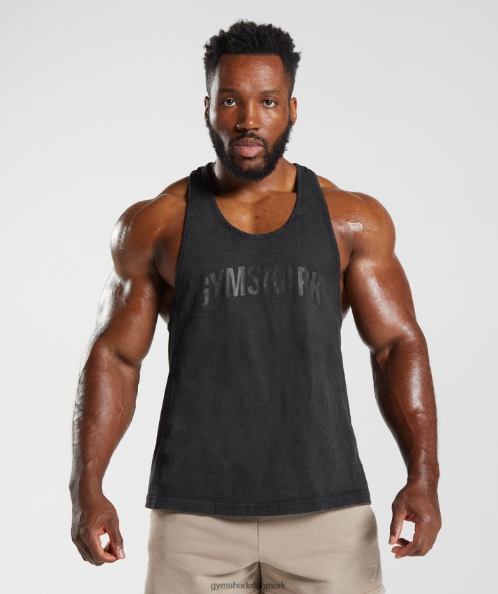 Mænd Gymshark kraftvasket stringer N4ZDDN977 sort