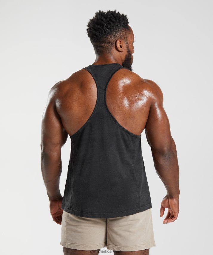 Mænd Gymshark kraftvasket stringer N4ZDDN977 sort