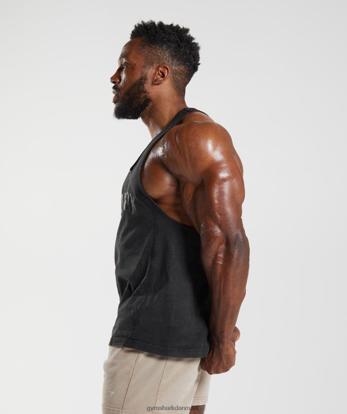 Mænd Gymshark kraftvasket stringer N4ZDDN977 sort