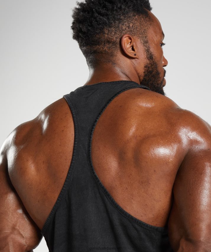 Mænd Gymshark kraftvasket stringer N4ZDDN977 sort