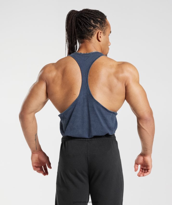 Mænd Gymshark kraftvasket stringer N4ZDDN983 aften blå