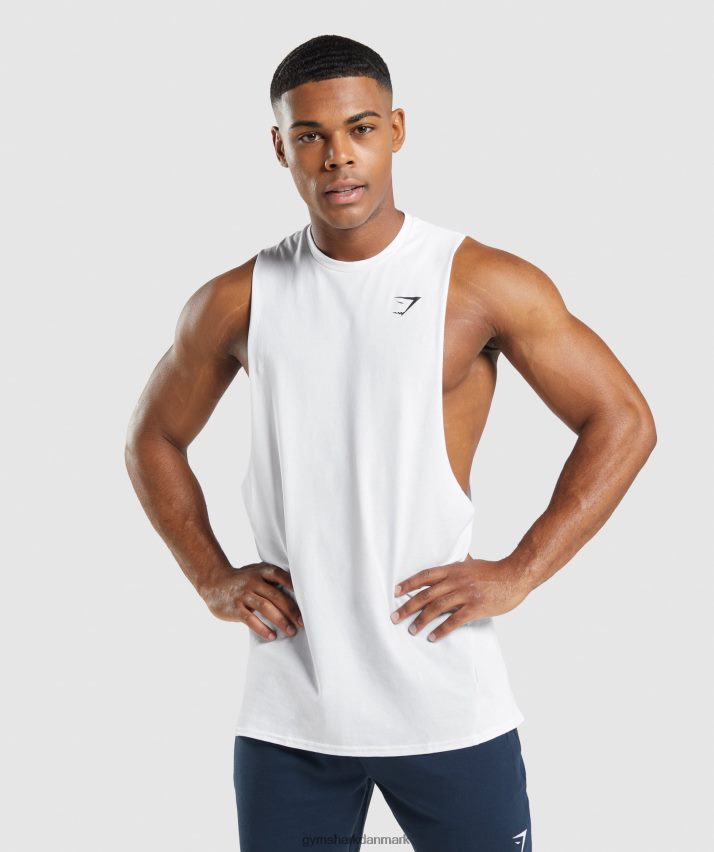 Mænd Gymshark kritisk 2.0 drop arm tank N4ZDDN901 hvid