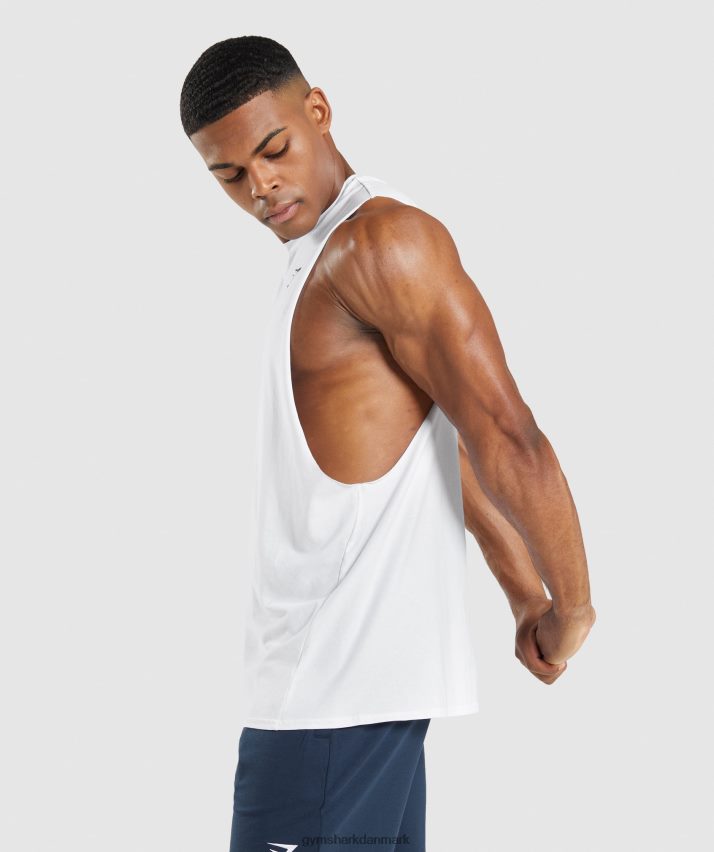 Mænd Gymshark kritisk 2.0 drop arm tank N4ZDDN901 hvid