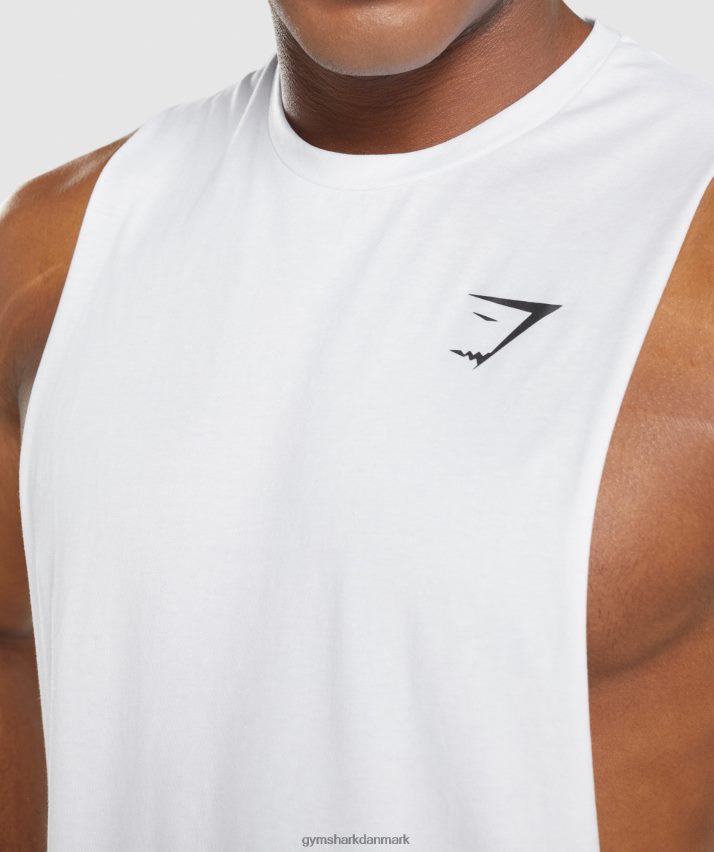 Mænd Gymshark kritisk 2.0 drop arm tank N4ZDDN901 hvid