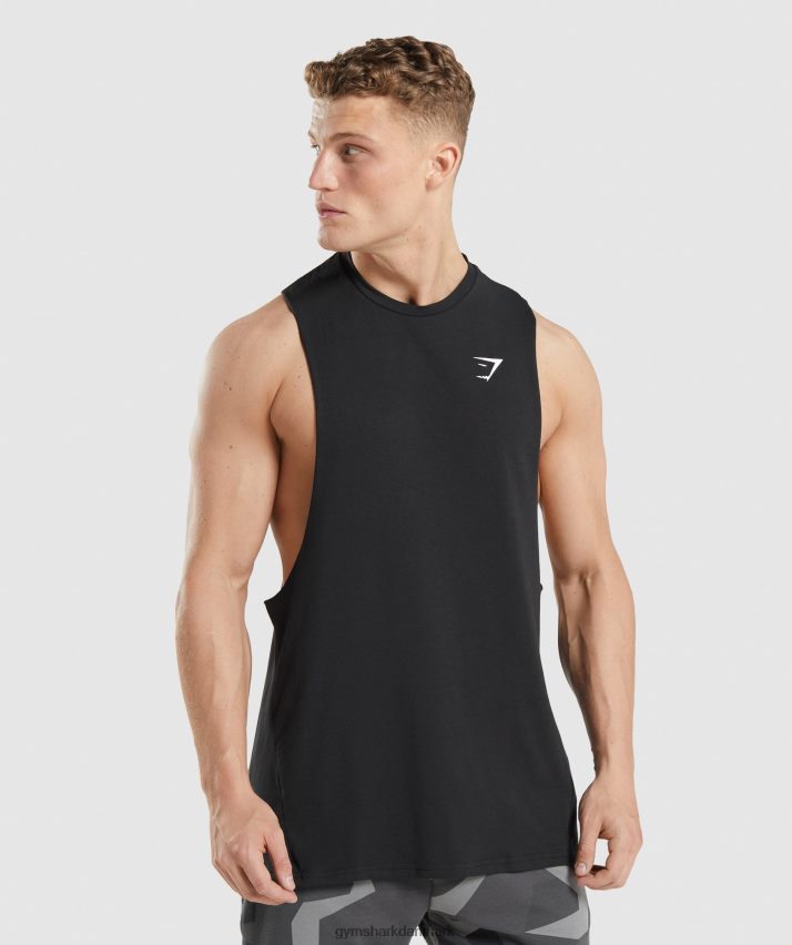 Mænd Gymshark kritisk 2.0 drop arm tank N4ZDDN918 sort