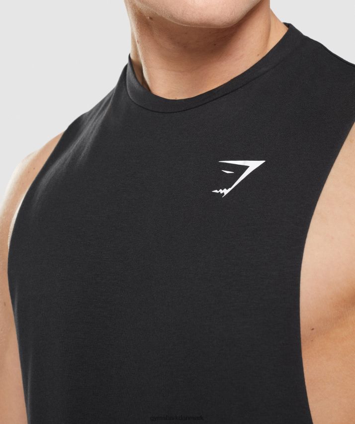 Mænd Gymshark kritisk 2.0 drop arm tank N4ZDDN918 sort