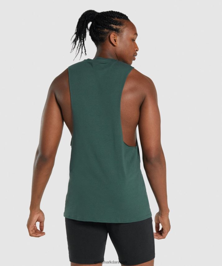 Mænd Gymshark kritisk 2.0 drop arm tank N4ZDDN931 mørkegrøn