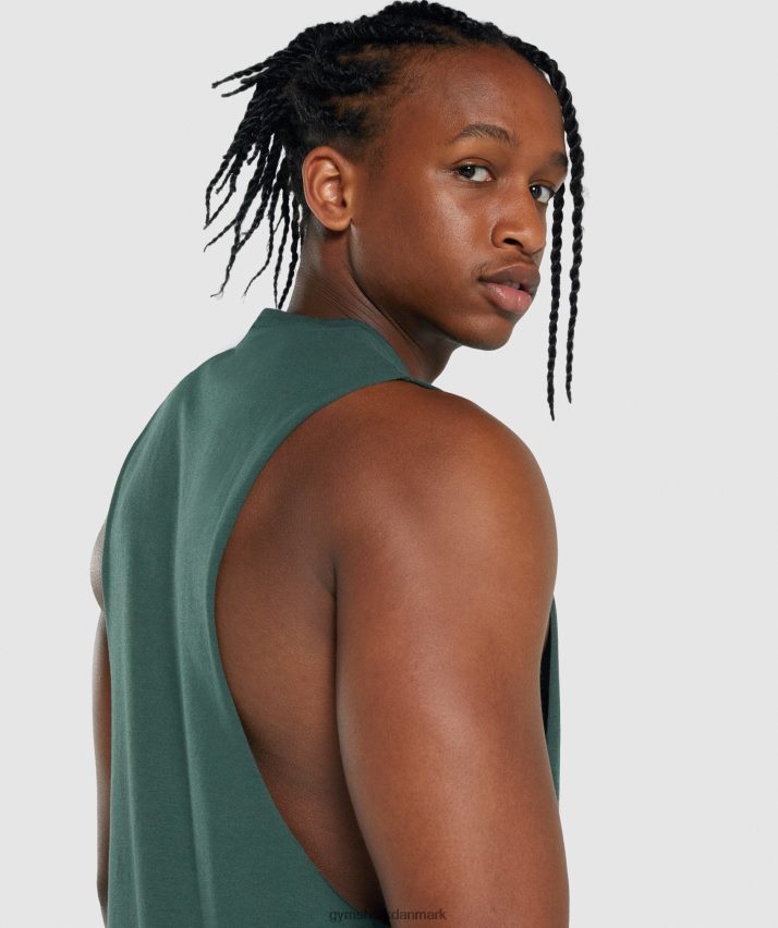 Mænd Gymshark kritisk 2.0 drop arm tank N4ZDDN931 mørkegrøn