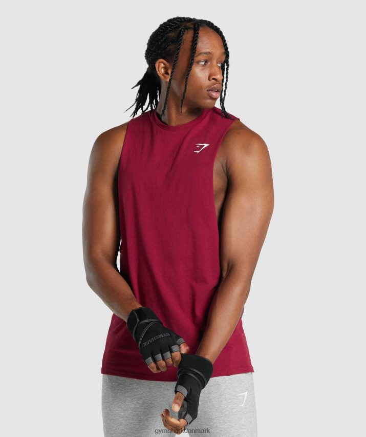 Mænd Gymshark kritisk 2.0 drop arm tank N4ZDDN961 bordeaux