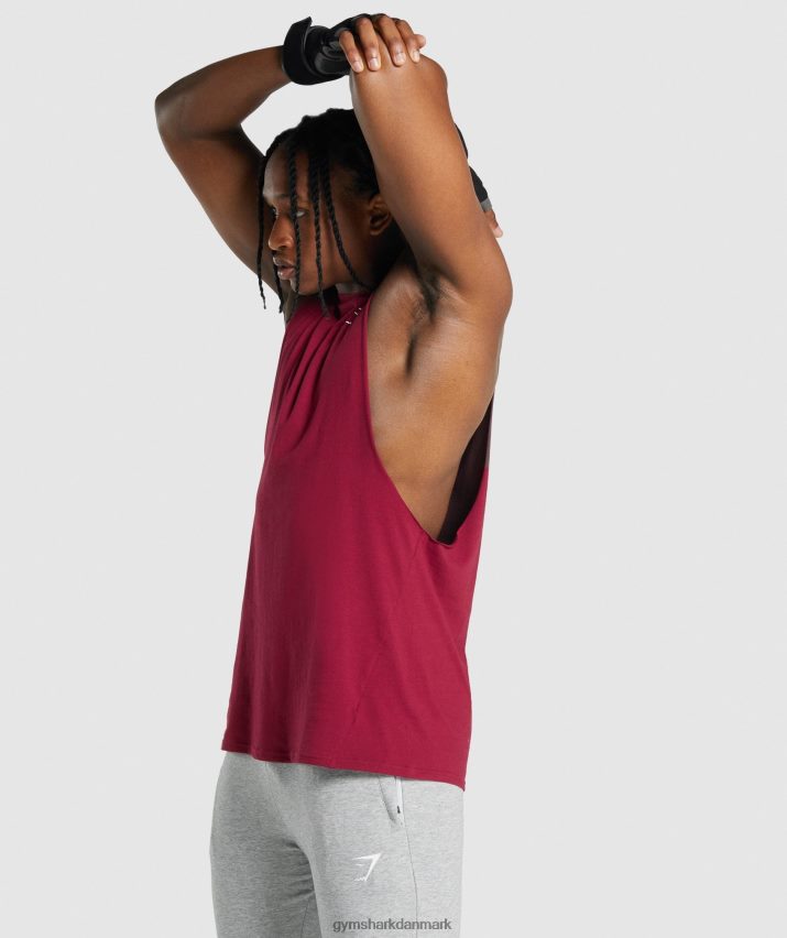 Mænd Gymshark kritisk 2.0 drop arm tank N4ZDDN961 bordeaux