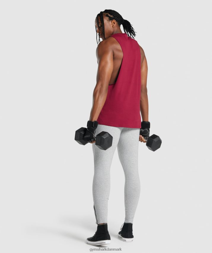 Mænd Gymshark kritisk 2.0 drop arm tank N4ZDDN961 bordeaux