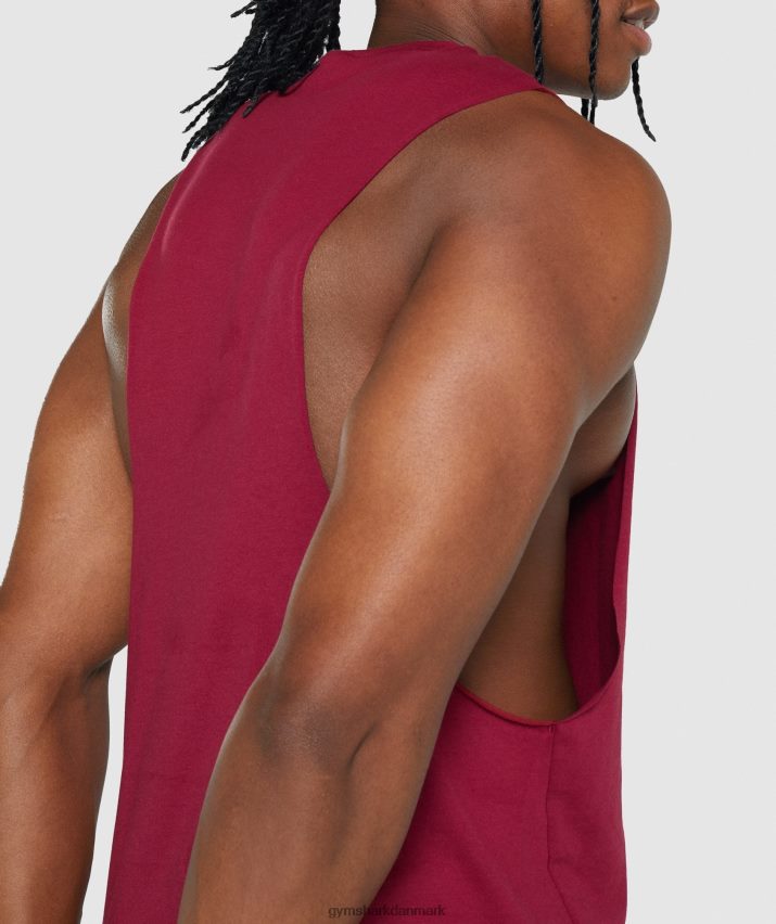 Mænd Gymshark kritisk 2.0 drop arm tank N4ZDDN961 bordeaux