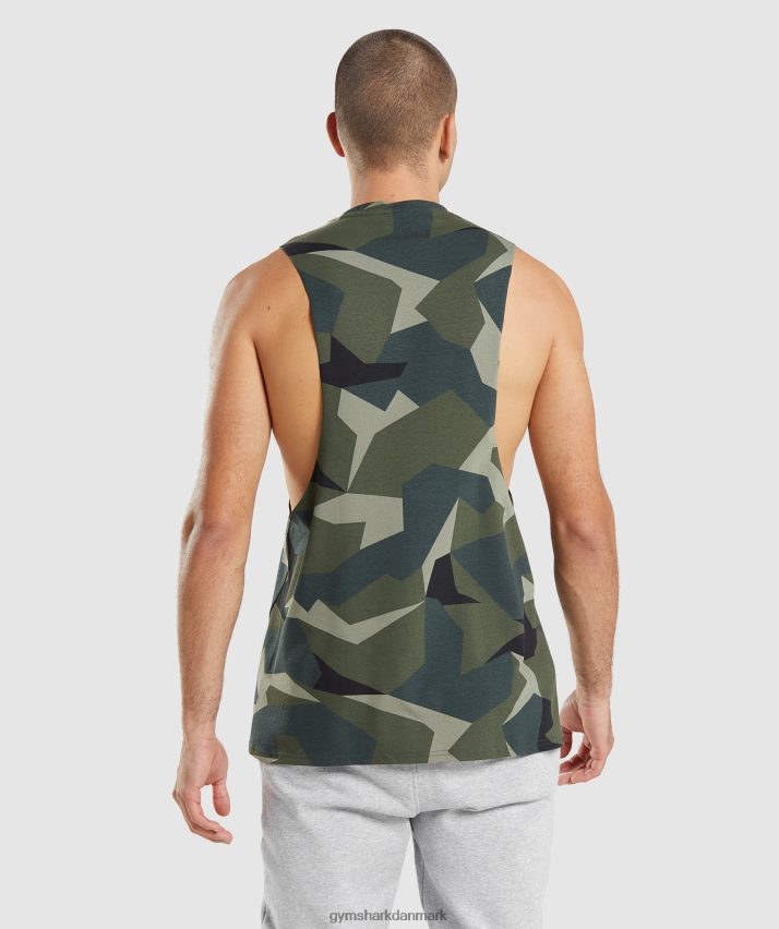 Mænd Gymshark kritisk faldarmstank N4ZDDN930 grønt print