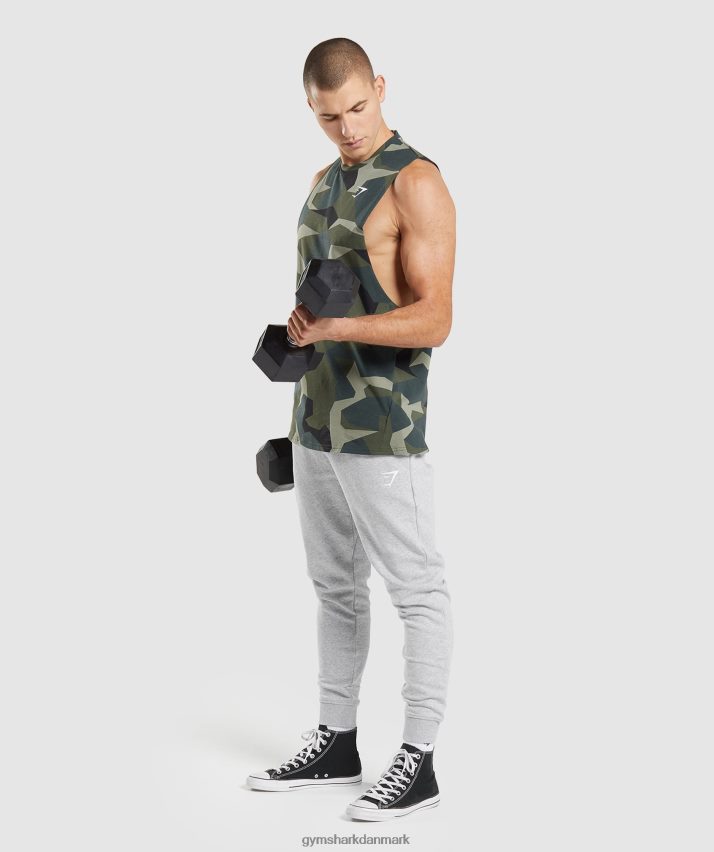 Mænd Gymshark kritisk faldarmstank N4ZDDN930 grønt print