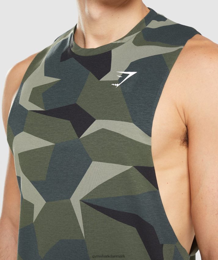 Mænd Gymshark kritisk faldarmstank N4ZDDN930 grønt print