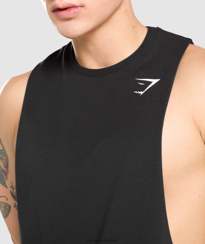 Mænd Gymshark kritisk faldarmstank N4ZDDN946 sort