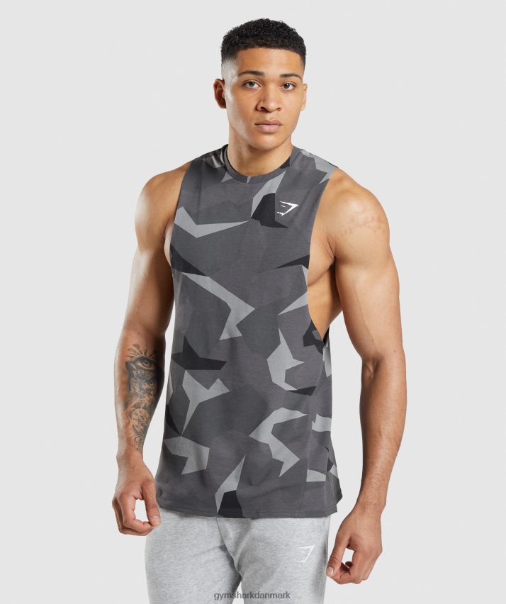 Mænd Gymshark kritisk faldarmstank N4ZDDN949 sort print