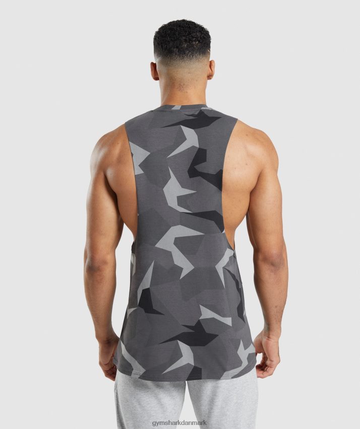 Mænd Gymshark kritisk faldarmstank N4ZDDN949 sort print