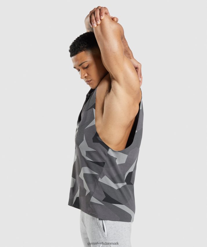 Mænd Gymshark kritisk faldarmstank N4ZDDN949 sort print