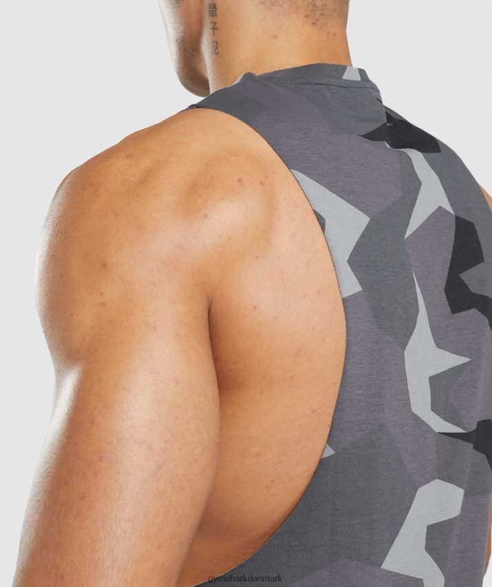 Mænd Gymshark kritisk faldarmstank N4ZDDN949 sort print