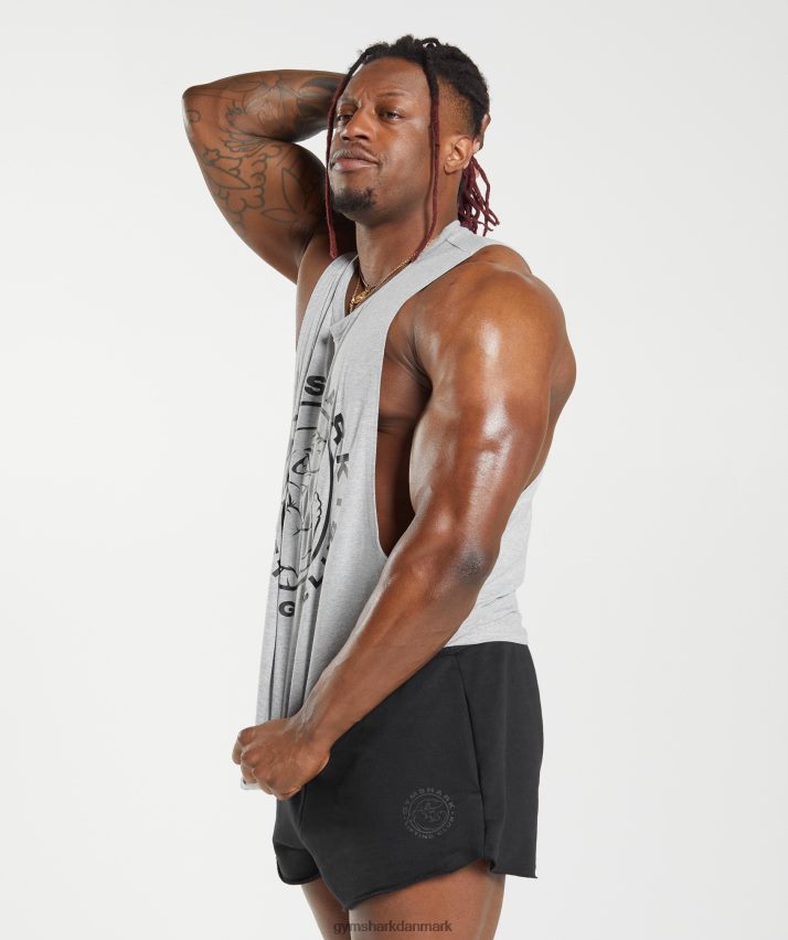 Mænd Gymshark legacy drop arm tank N4ZDDN932 lysegrå mergel