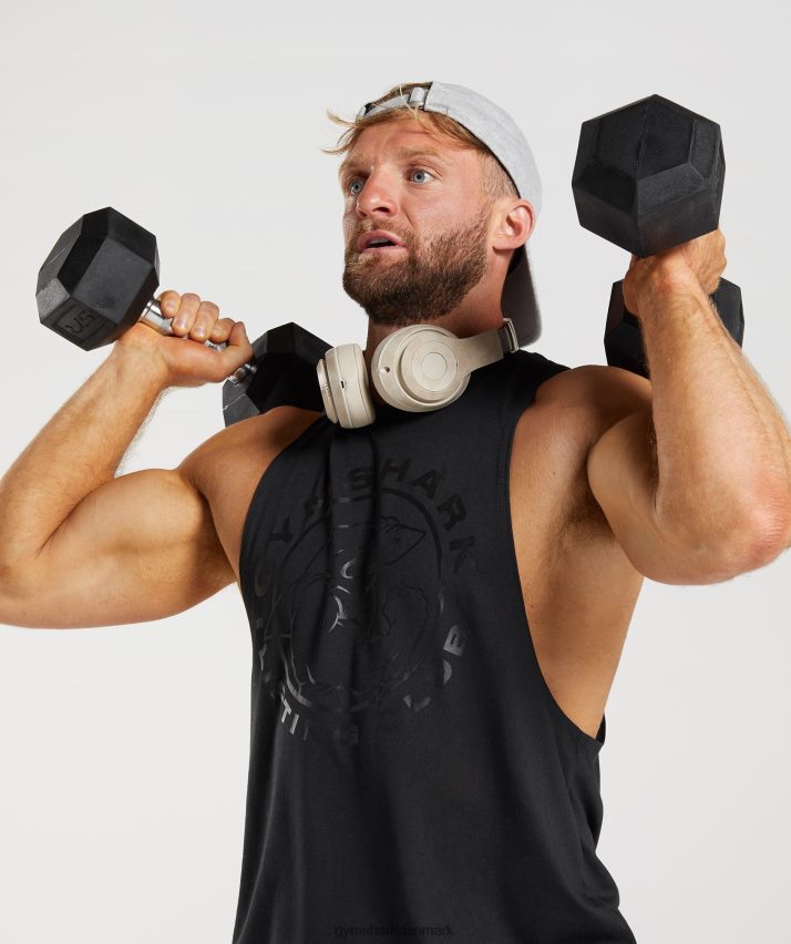 Mænd Gymshark legacy drop arm tank N4ZDDN944 sort