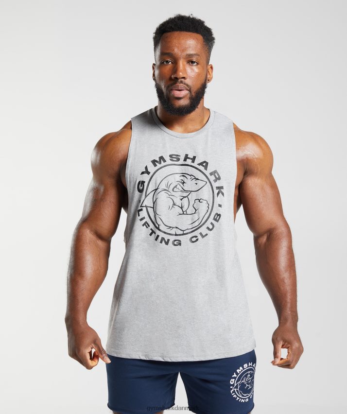 Mænd Gymshark legacy drop arm tank N4ZDDN952 lysegrå kernemergel