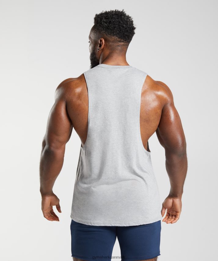Mænd Gymshark legacy drop arm tank N4ZDDN952 lysegrå kernemergel