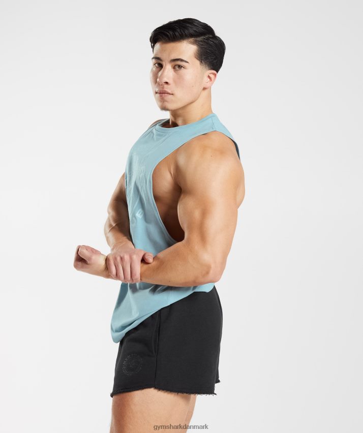 Mænd Gymshark legacy drop arm tank N4ZDDN956 isbjerg blå