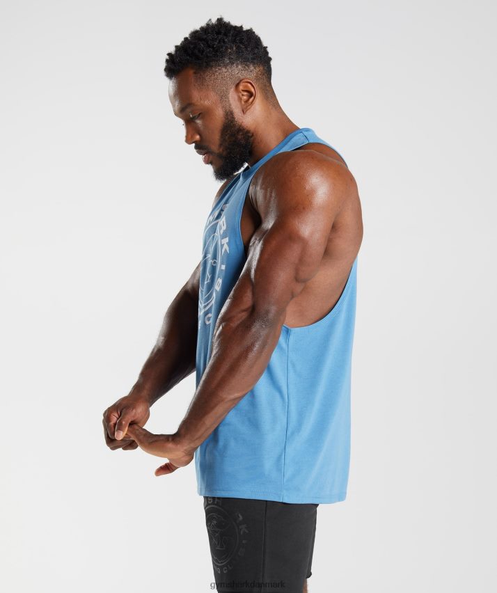 Mænd Gymshark legacy drop arm tank N4ZDDN958 kystblå