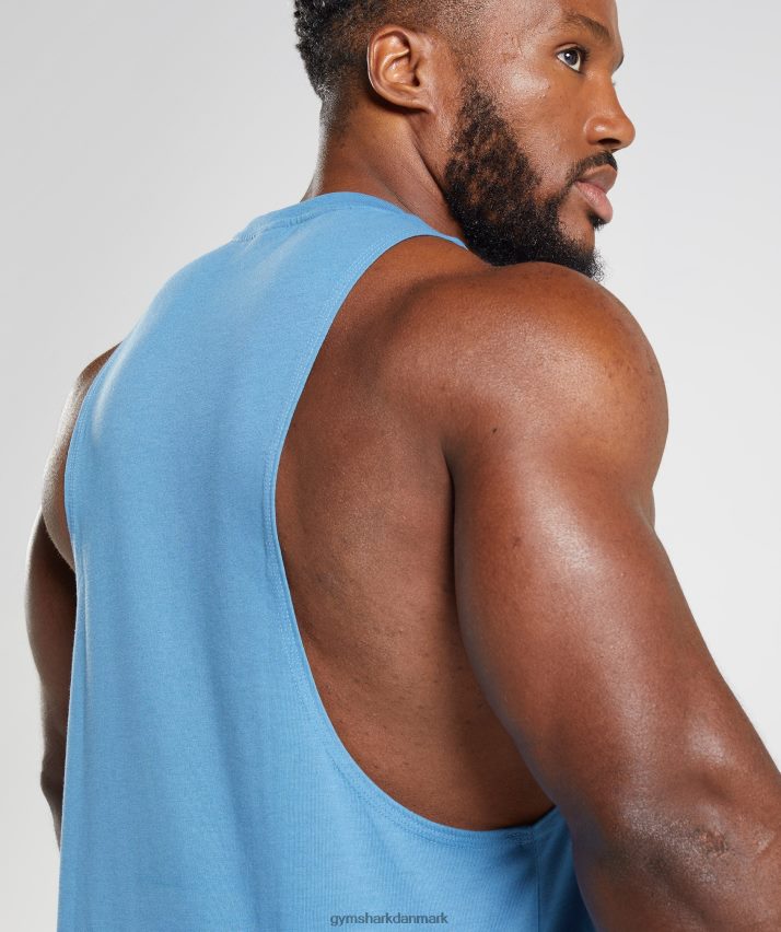 Mænd Gymshark legacy drop arm tank N4ZDDN958 kystblå
