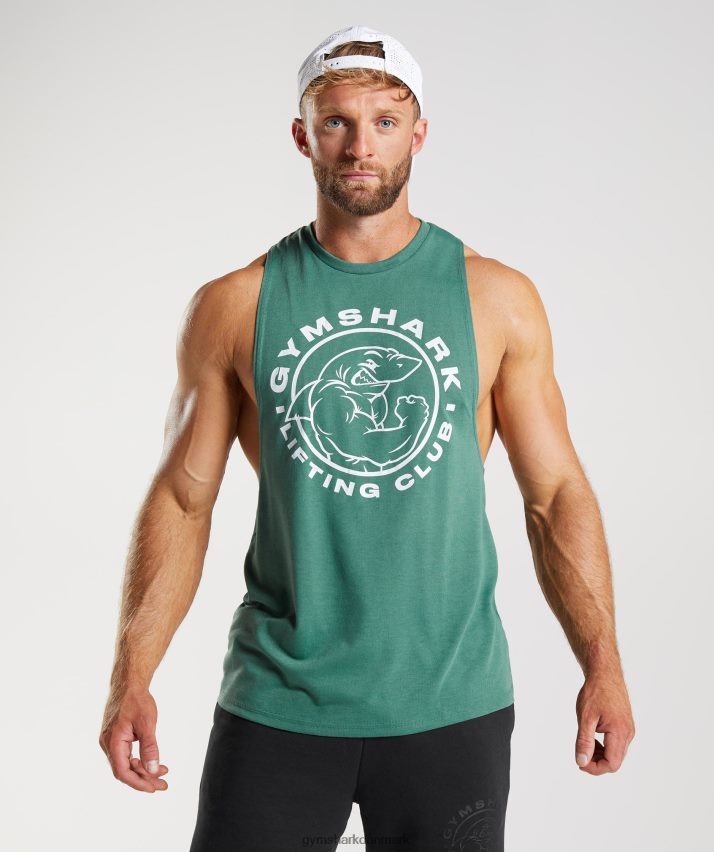 Mænd Gymshark legacy drop arm tank N4ZDDN960 hoya grøn