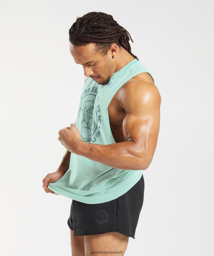 Mænd Gymshark legacy drop arm tank N4ZDDN964 aqua grøn