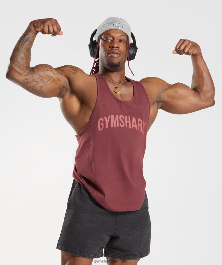 Mænd Gymshark power stringer N4ZDDN1003 kirsebær brun