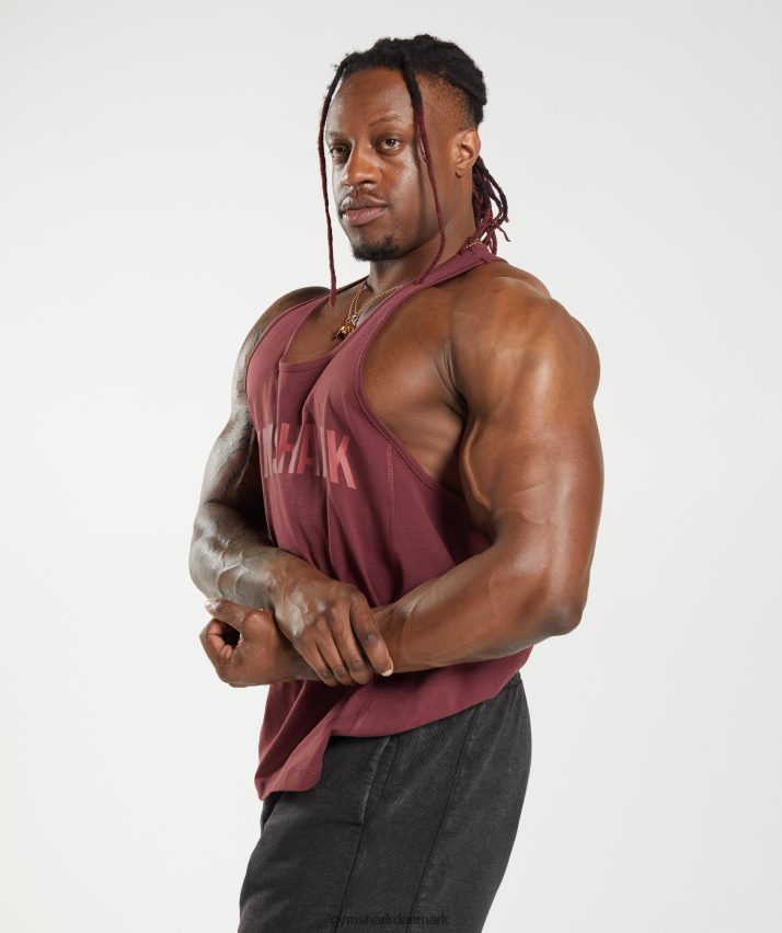 Mænd Gymshark power stringer N4ZDDN1003 kirsebær brun
