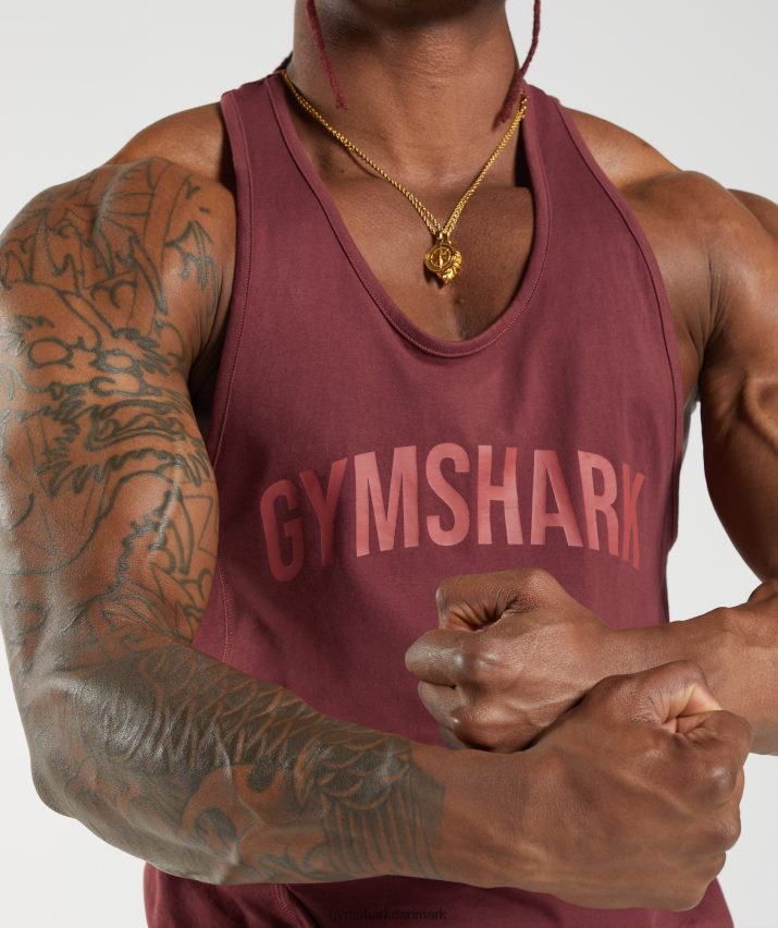 Mænd Gymshark power stringer N4ZDDN1003 kirsebær brun