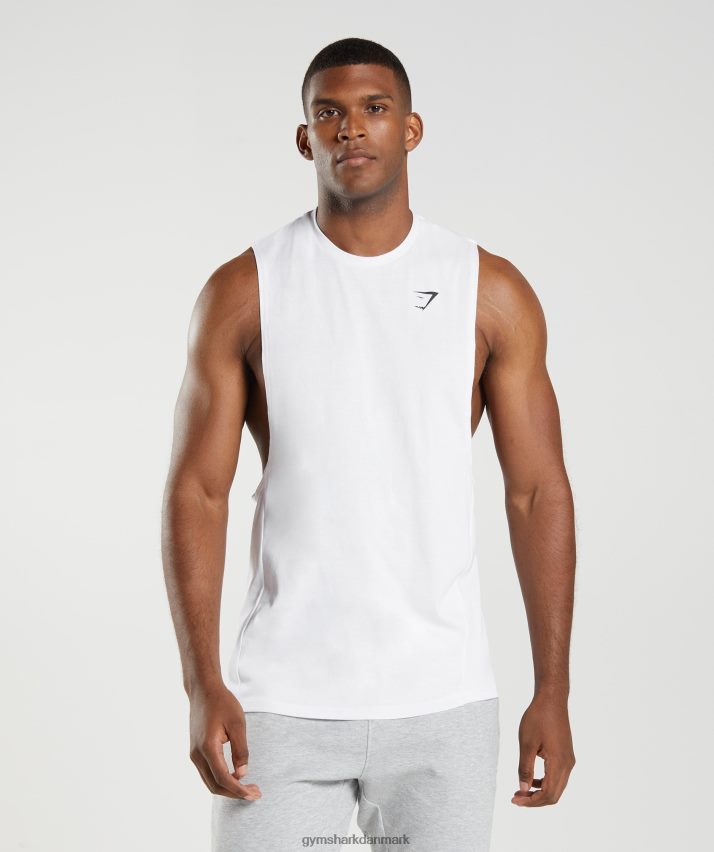 Mænd Gymshark reagere drop arm tank N4ZDDN883 hvid