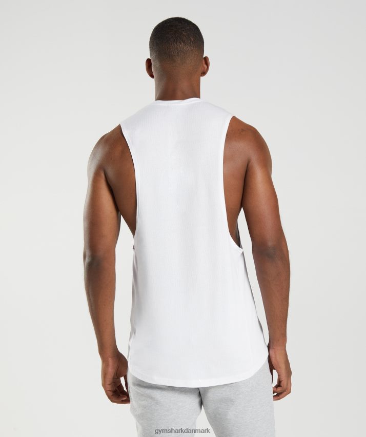Mænd Gymshark reagere drop arm tank N4ZDDN883 hvid