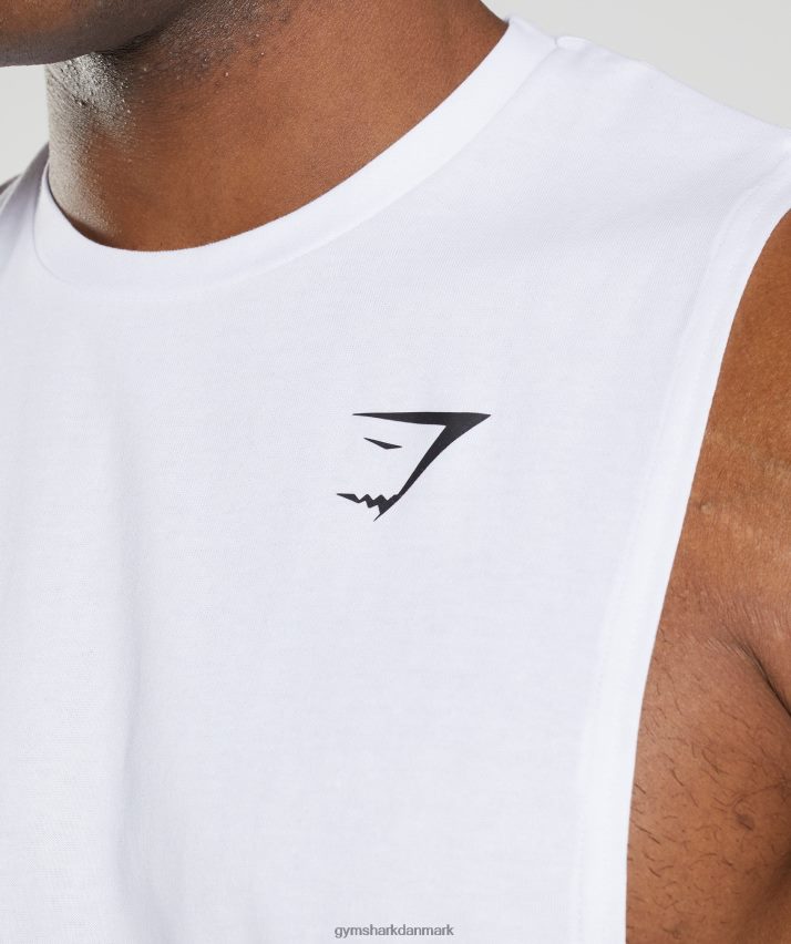 Mænd Gymshark reagere drop arm tank N4ZDDN883 hvid