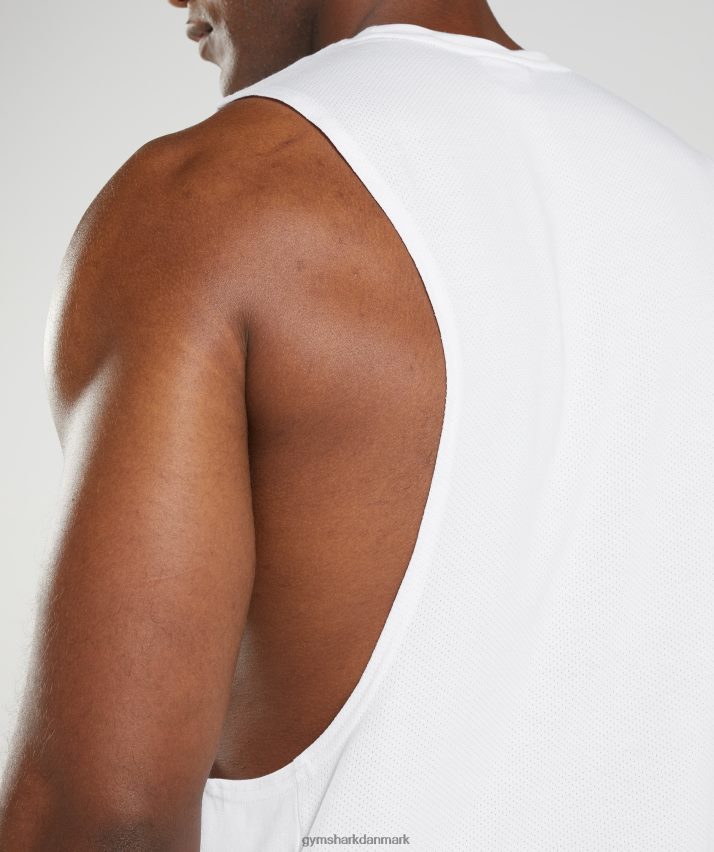 Mænd Gymshark reagere drop arm tank N4ZDDN883 hvid