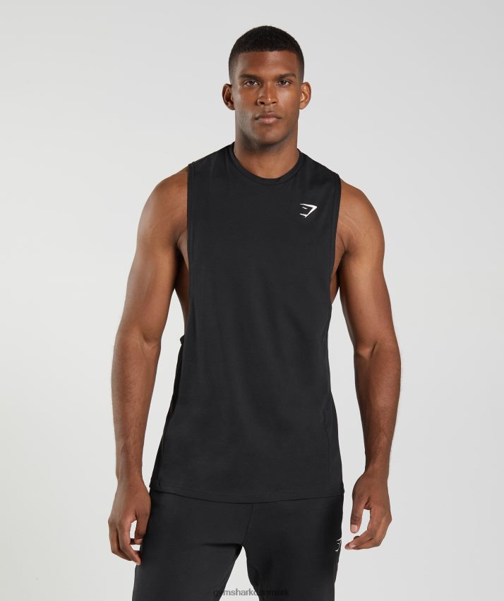 Mænd Gymshark reagere drop arm tank N4ZDDN885 sort