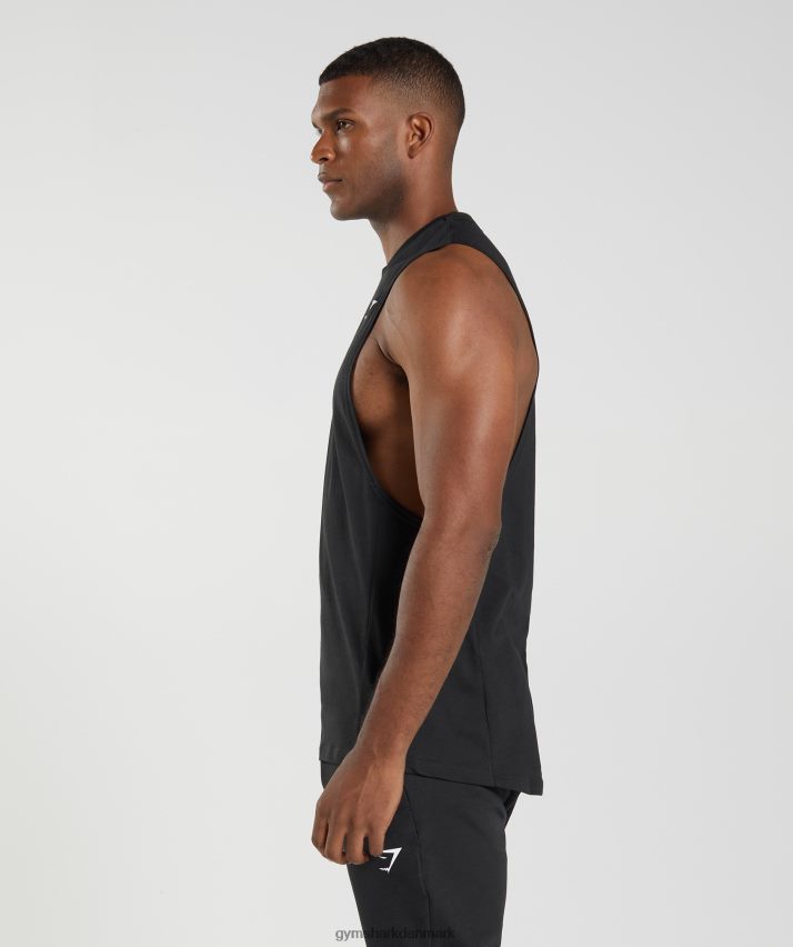 Mænd Gymshark reagere drop arm tank N4ZDDN885 sort