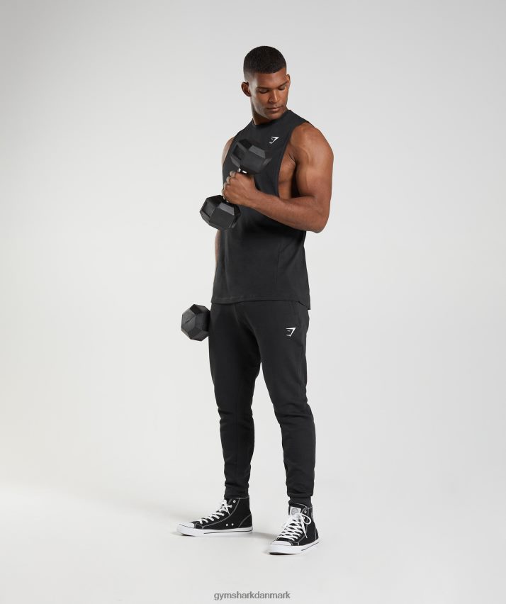 Mænd Gymshark reagere drop arm tank N4ZDDN885 sort