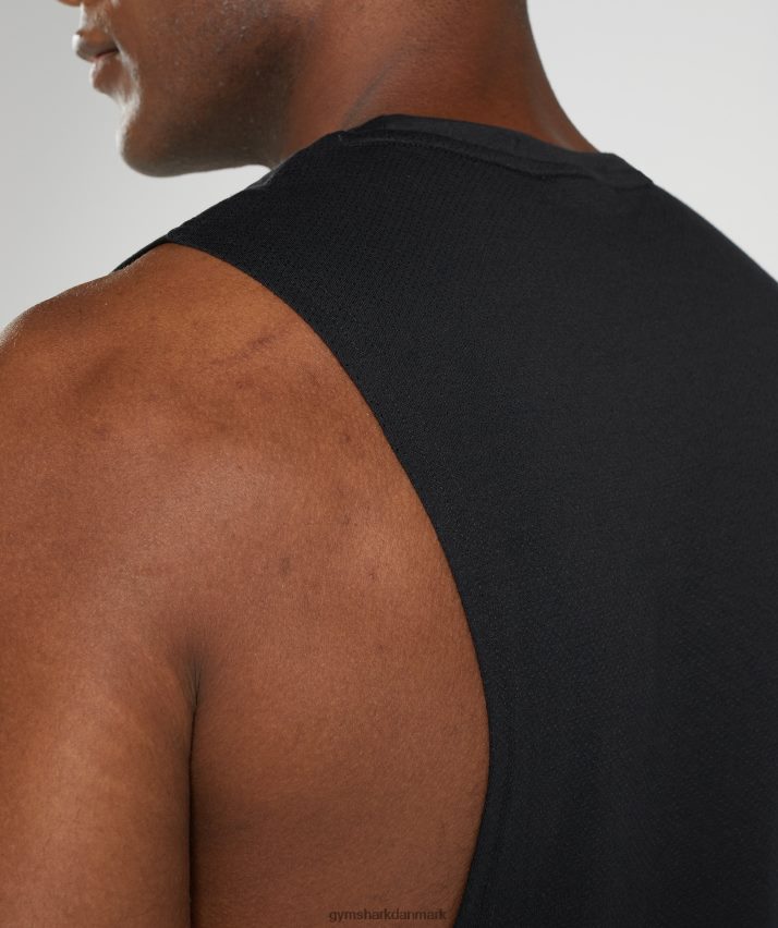 Mænd Gymshark reagere drop arm tank N4ZDDN885 sort
